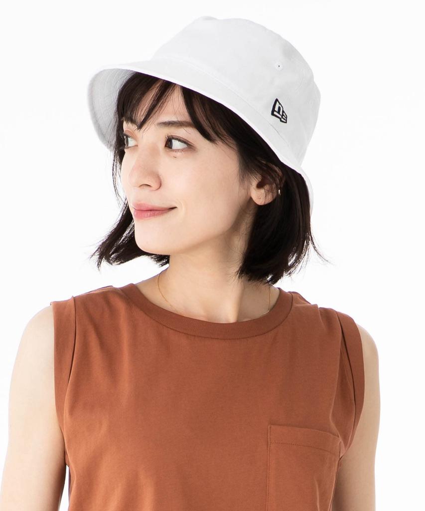 Twill Baumwolle Bucket WHT BLK 25J [New Era] Hut, Weiß, L/XL, BUCKET-01