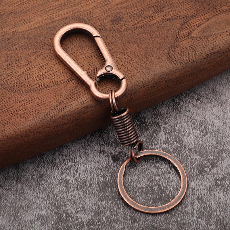 Шнурок для брелока Карабины Бронзовая застежка Брелок Латунное кольцо для ключей Цепочка Зажим-карабин Ручной поворот Винтажный зажим-карабин Брелок