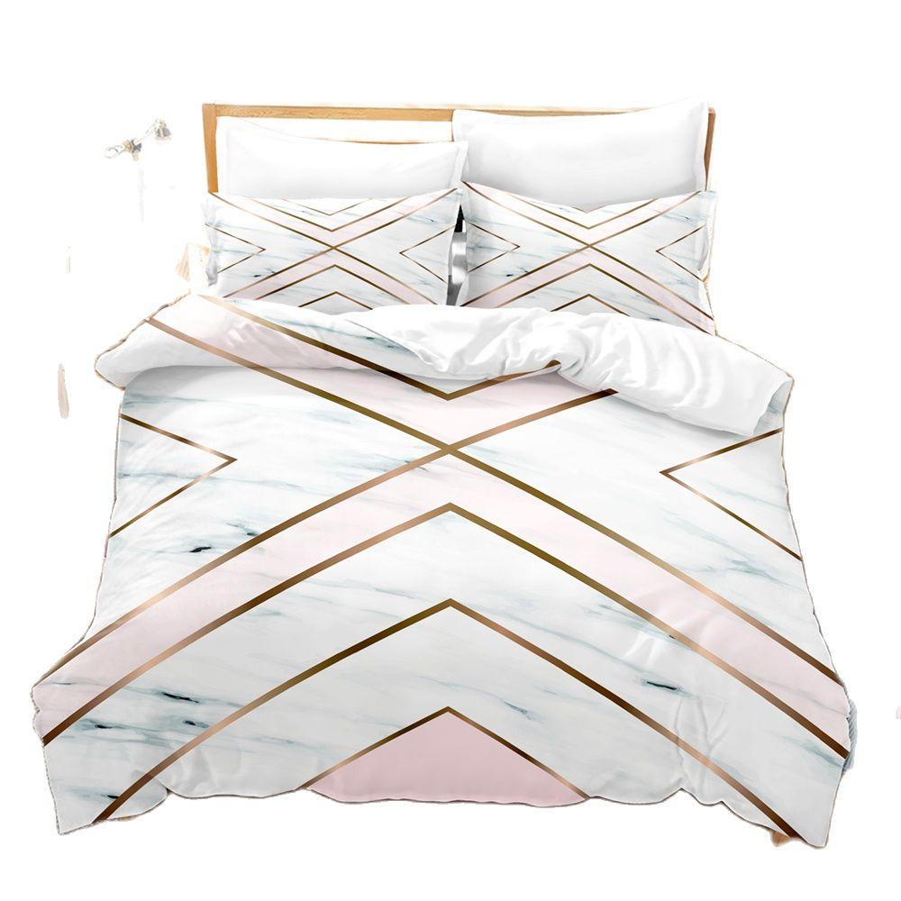 3D Printed Art Marbling Bedding Set Down Quilt Cover With Pillowcase Double Complete Queen King Bedding