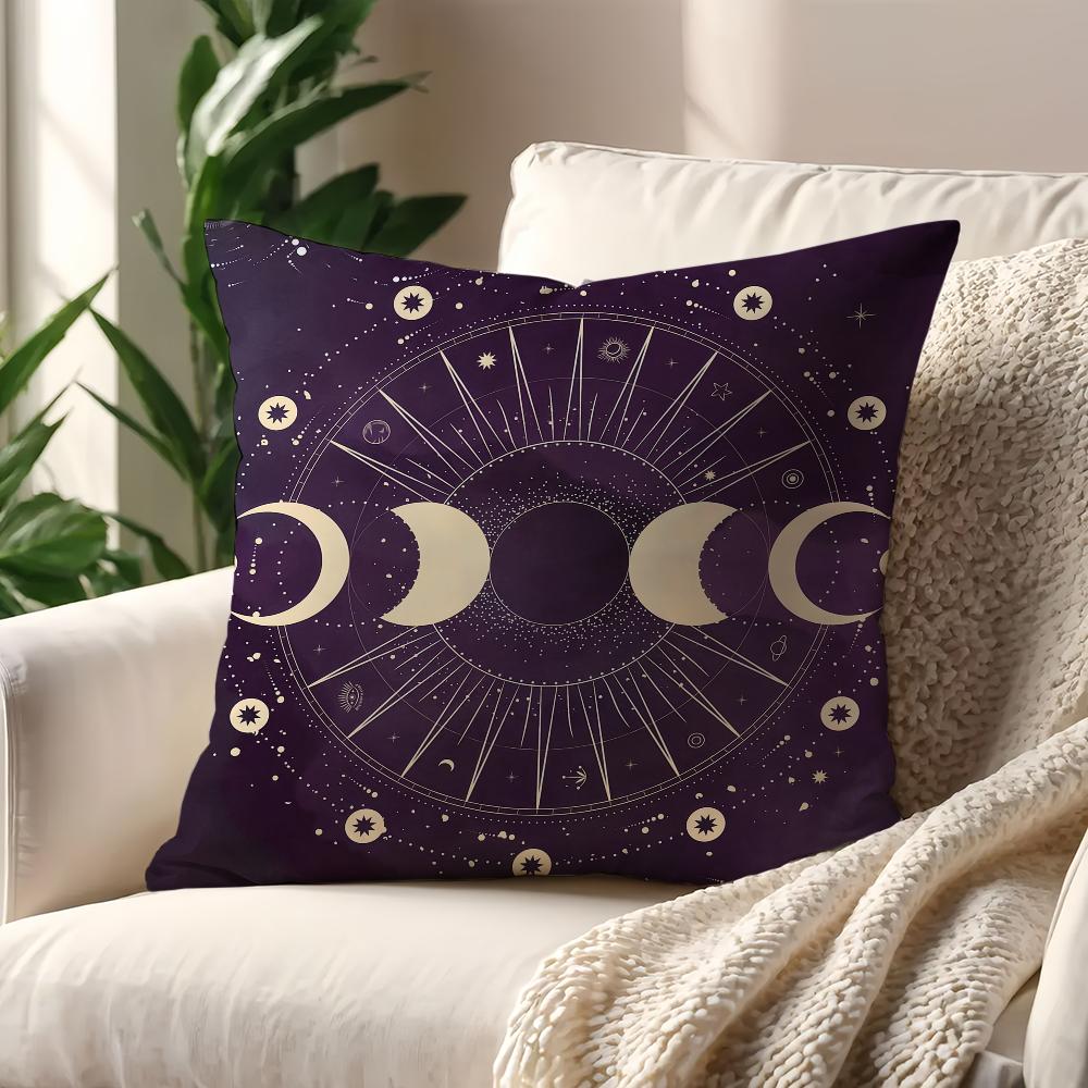 Magic Psychedelic Moon Print Black Cushion Cover Pillow Cover Decoration Room Home Sofa Living Office Car Nordic Simplicity