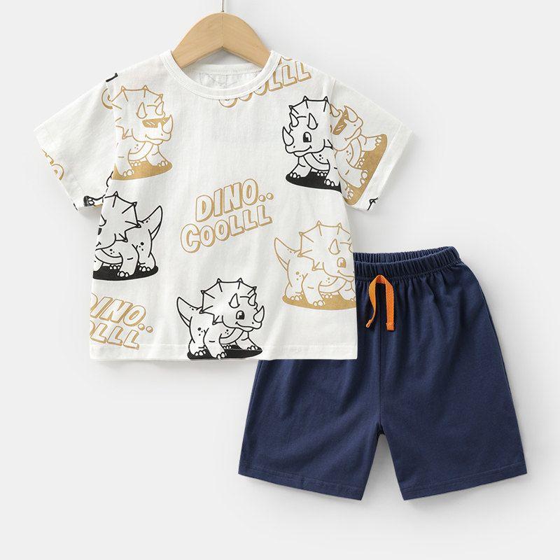 Boys Short-Sleeved T-Shirt and Shorts Two-Piece Set, 2025 Summer New Style, Toddler Summer Clothes, Children s Clothing, Stylish Summer Style