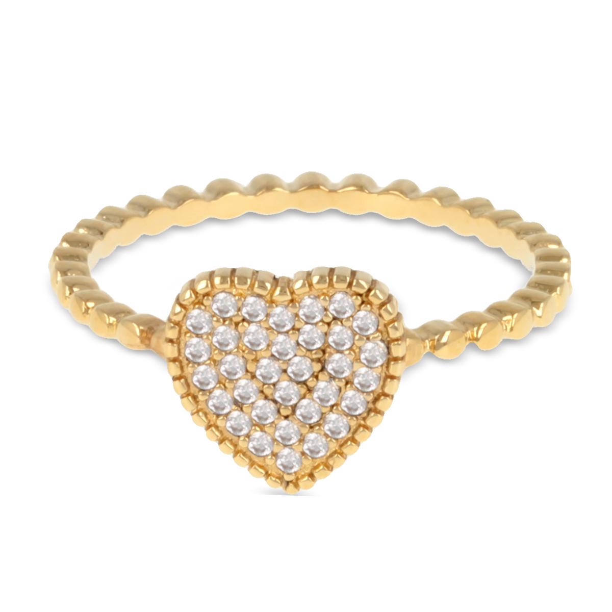 

Bague Plaqué Or Love blanc doré - 9x9 mm
