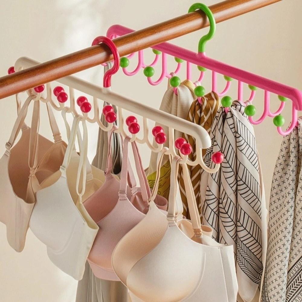 Durable 16-Hook Clothes Drying Rack Dopamine Plastic Clothes Hanger Multifunctional Windproof Rotating Hanger Portable Storage