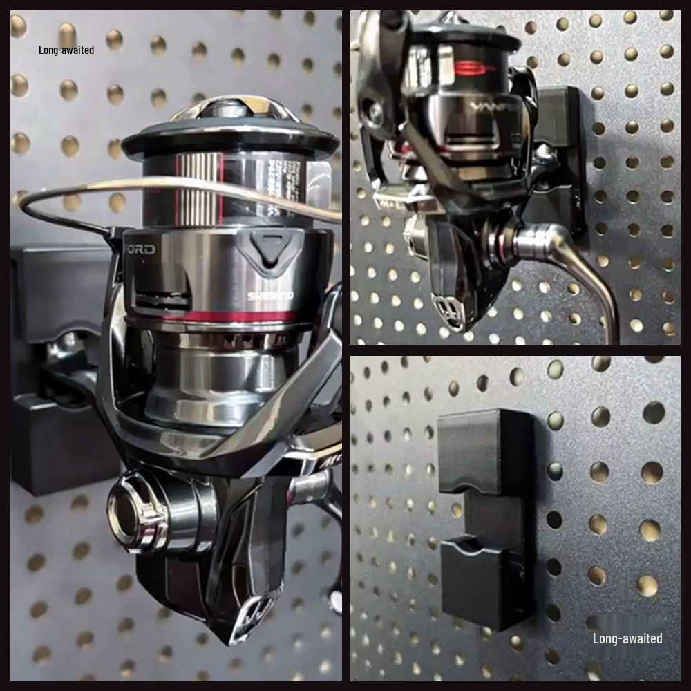 Dual-Use Fishing Reel Storage Rack for Baitcasting & Spinning Reels with Pegboard Accessories