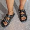 Women's Studded Platform Slides, Trendy Ins Fashion Summer Sandals, Chunky Sole Outdoor Beach Slippers