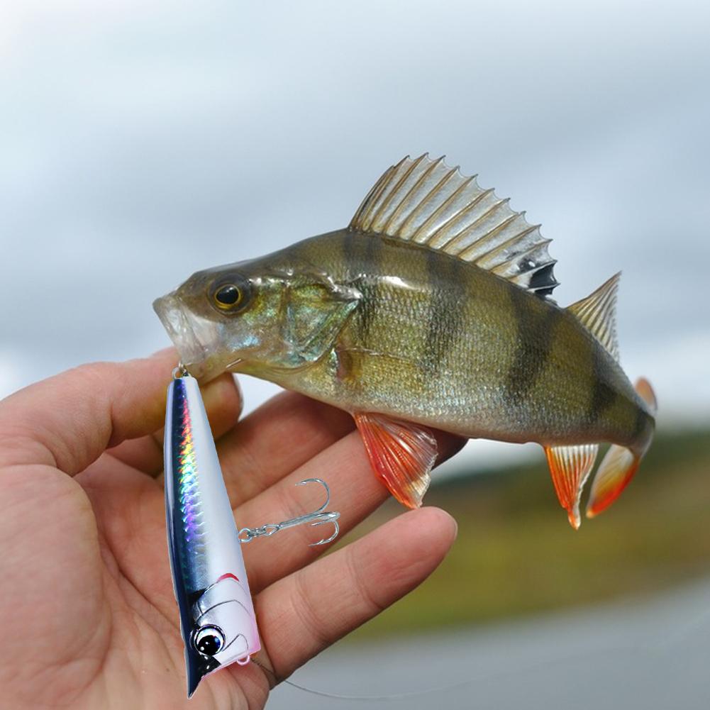 Esca da Pesca Galleggiante 90mm 15g Esche Artificiali Dure con Amo Minnow Popper Crank Baits per Pesca in Superficie Acqua Dolce Acqua Salata