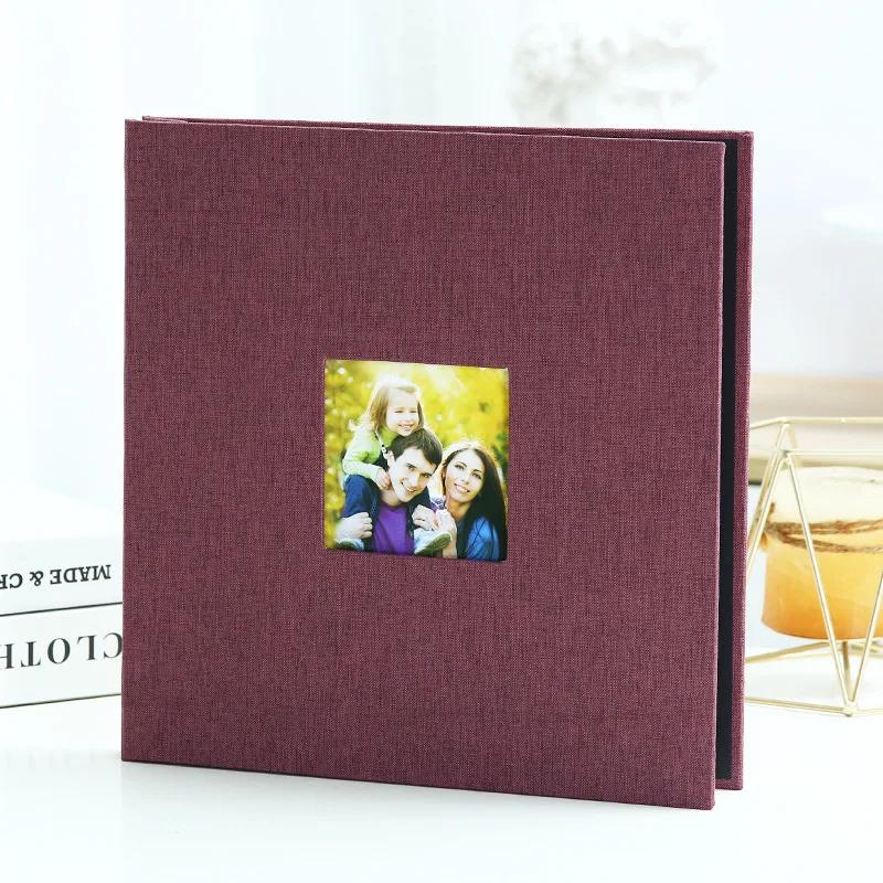 High Quality Linen Side Self-adhesive Film Family Album DIY Pasting Manual Stamp Exquisite Gift for Children