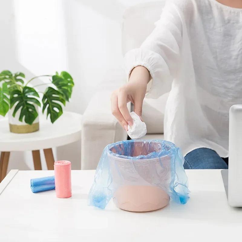 A Roll of PCS Garbage Bag Vest-Style Household Garbage Bag Degradable Portable Disposable Storage Bag Cleaning Tool 1roll