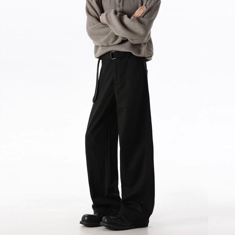 

Американские брюки для мальчиков на осень-зиму, однотонные, прямые, свободные, саблевидные, широкие, модный бренд, повседневные L чёрный