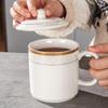 Xinglida Gold-Rimmed Ceramic Mug Set with Lid