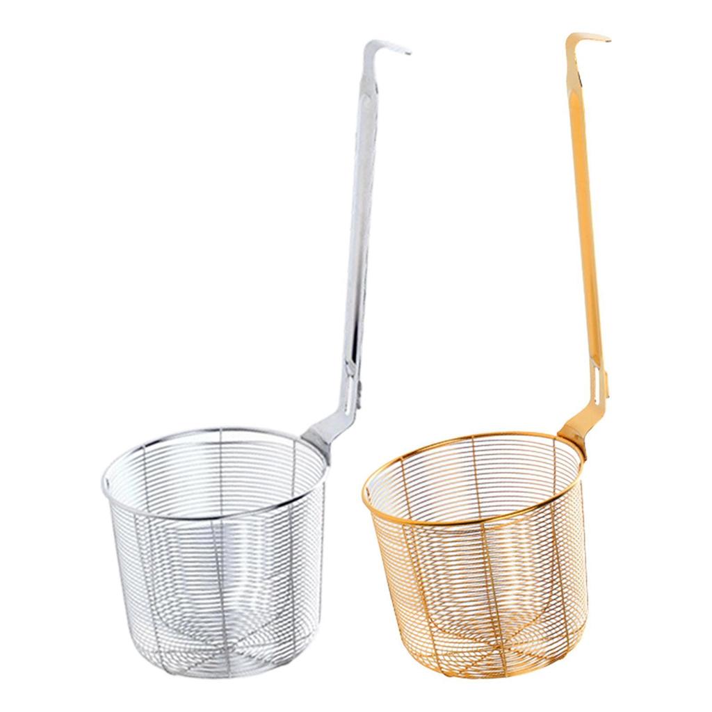 Pasta Noodle Strainer Stainless Steel Frying Food Basket Mesh Pasta Basket for Frying Cooking Dumplings Noodles Draining