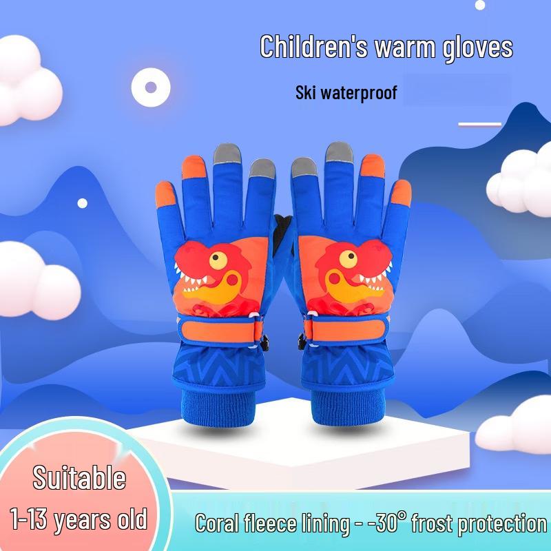 Kids' Cartoon Winter Ski Gloves