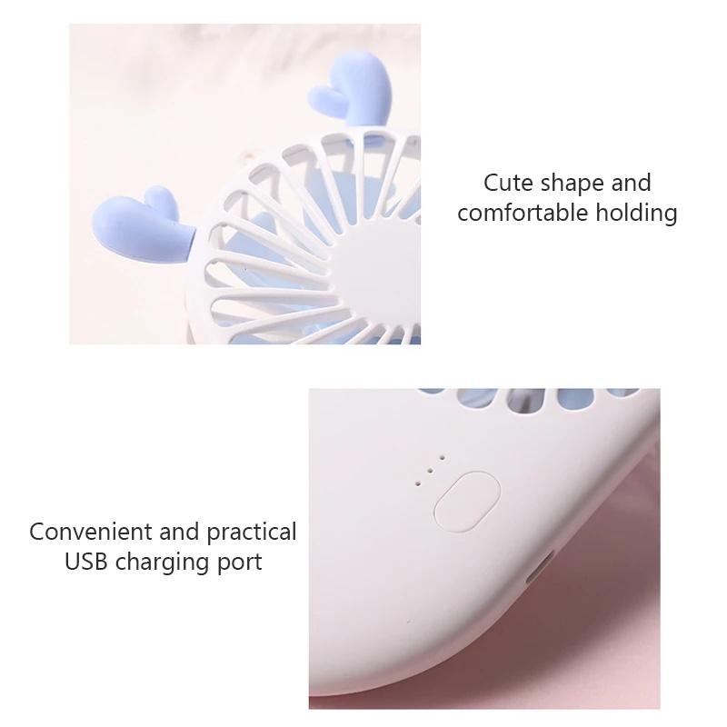 Portable Mini Fan Handheld USB Chargeable Desktop Fans 3 Mode Adjustable Summer Cooler For Outdoor Travel Office