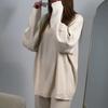 2025 Autumn Women's Versatile Loose Round Neck Sweater Set