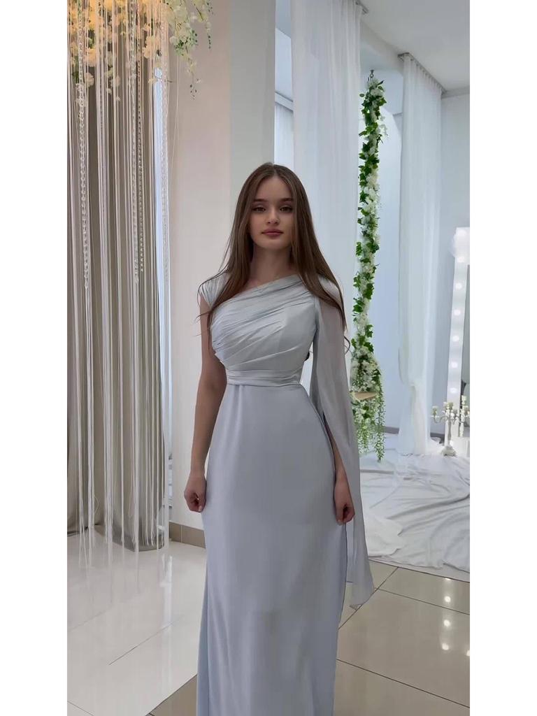 Luxury Spring 2025 Long Sleeve Silky Flowing Slim Fit Dress for Women