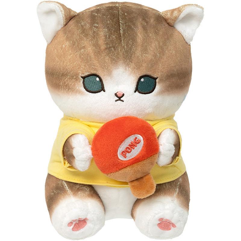 

Adorable Mofusand Cat Funsandy Shark Plush Toy For Kids Soft Cartoon Cuddly Doll Table Tennis