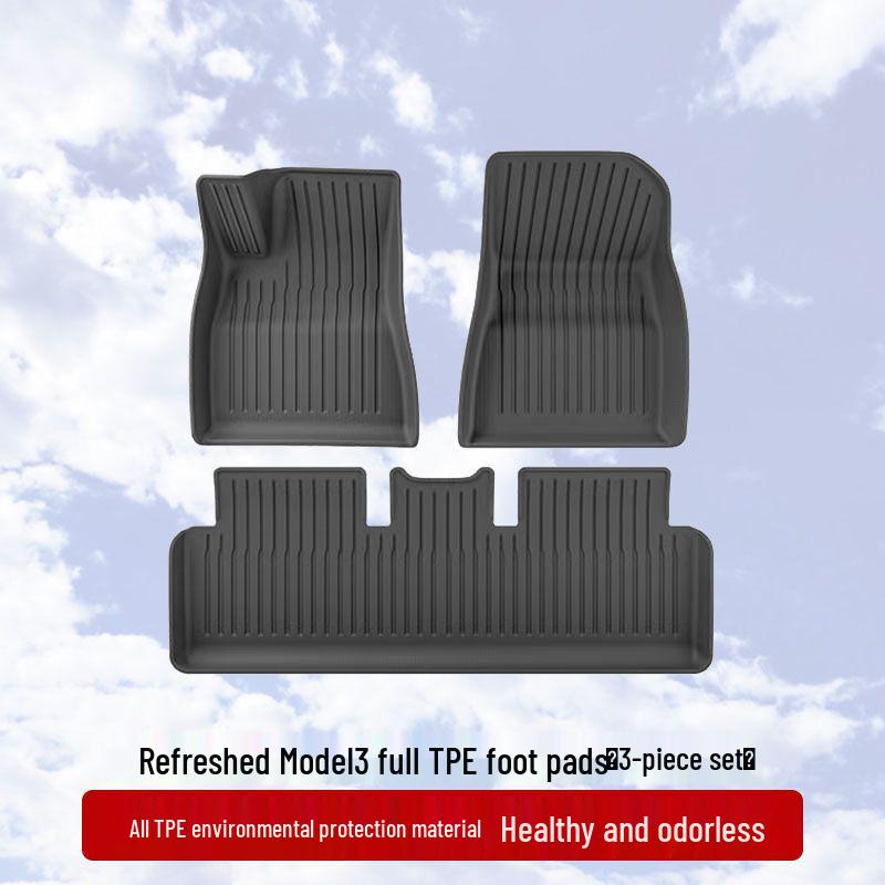 Tesla Model Y/3 Facelift Left-Hand Drive HK TPE Odorless Floor & Trunk Mats