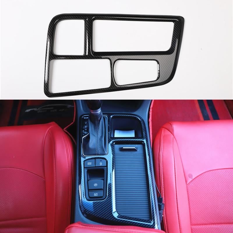 Carbon Fiber Car Gear Interior Panel Central Console Dashboard Trims Decoration for Hyundai Sonata Lf 2014 2015 2016 2017 2018 9