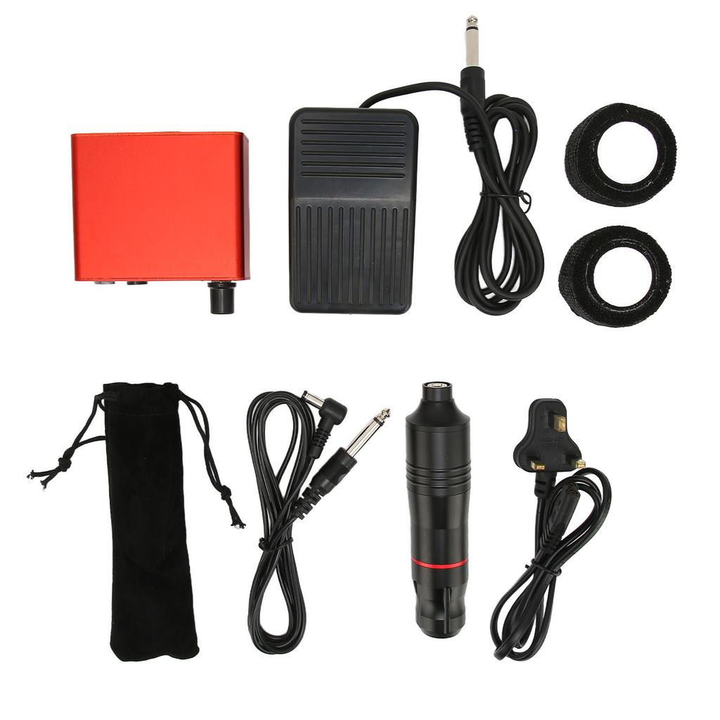 Tattoo Gun Kit Professional Tattoo Foot Pedal Pen Straps Power Supply for Tattoo Artists  Black
