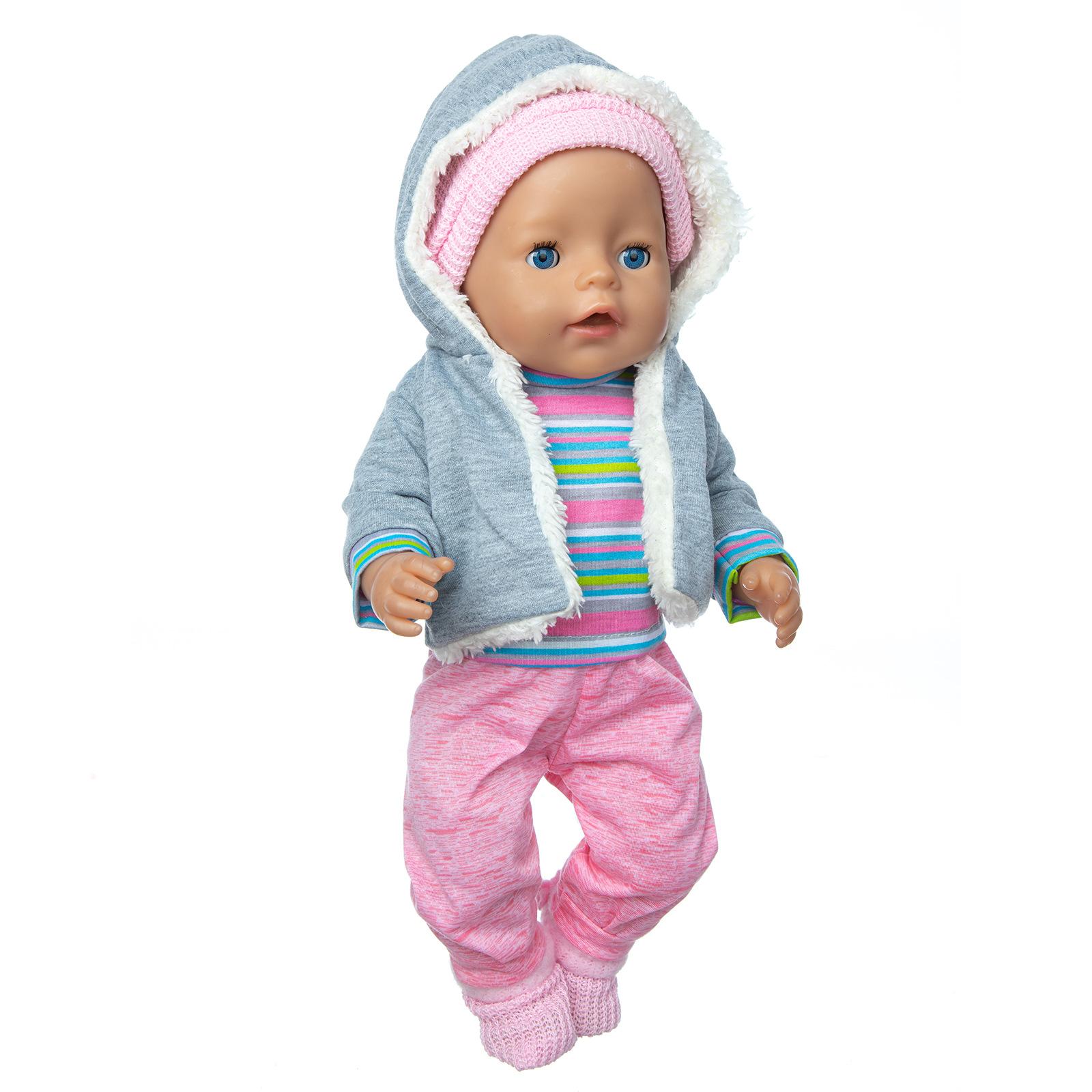 Ropa Para Muñecas Bebé De 36-43 Cm Con Sombrero Y Calcetines, Cierre De Velcro Fácil De Poner