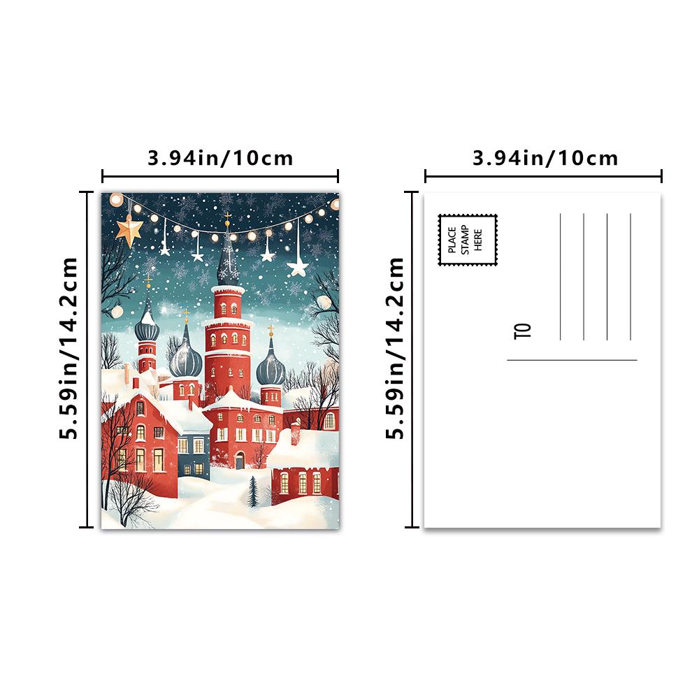 32pcs, Winter Snow Postcards, Room Decoration Stickers, Brochure Material, Souvenirs, Collectibles and Mailing