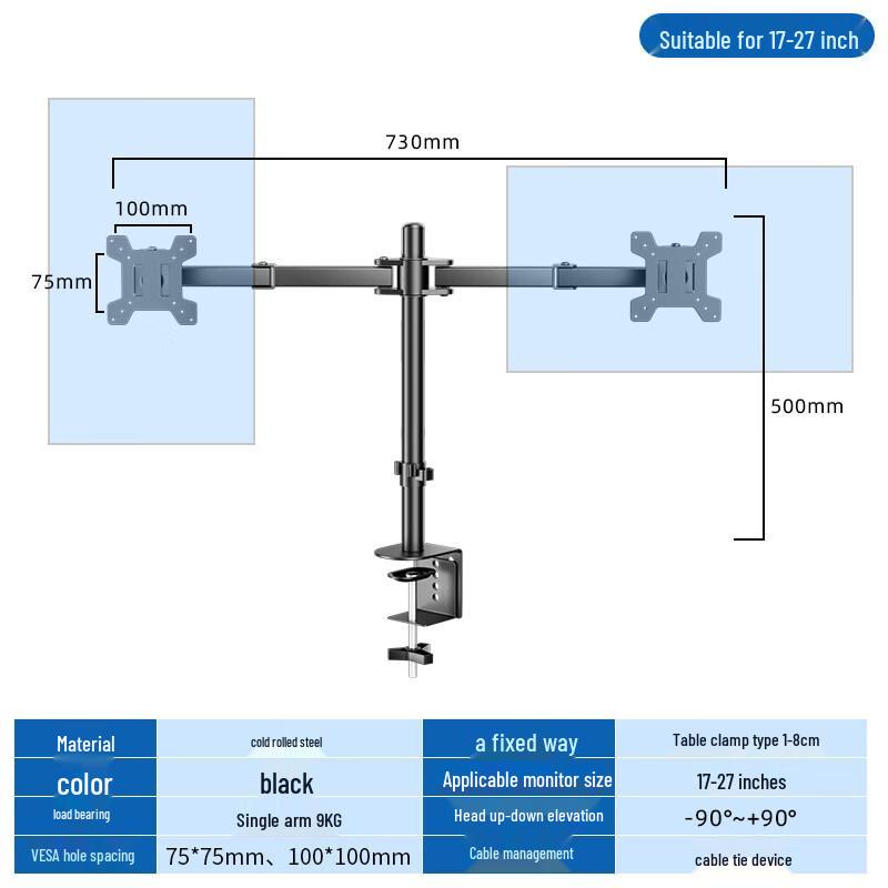 Aokewen Dual Monitor Desk Mount with 50cm Pole