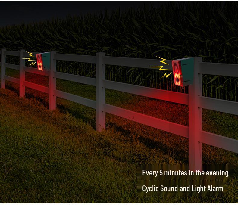 Solar-Powered Animal Repeller: High-Volume Sound and Light Alarm To Deter Wildlife from Cornfields