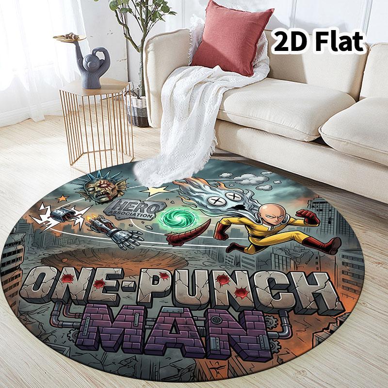 Onepunch Man Round Area Rug Carpet Rug For Living Room Bedroom Sofa Playroom Decor Nonslip Floor Mat