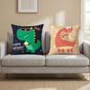 Cute Cartoon Dinosaur Cushion Cover Multi-Scene Pillow Cover for Home & Car - Reversible, Soft & Durable for Daily Use