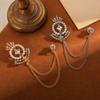 Vintage Crown Pearl Inlaid With Classical Temperament Alloy Brooch Light Luxury Fringed Pearl Clothing Collar Pin Accessories