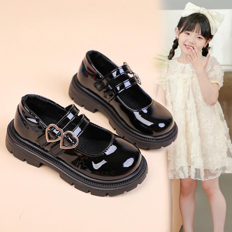 Children's shoes, girls' small leather shoes for spring and autumn2026New black soft-soled shoes for middle and older children and elementary school