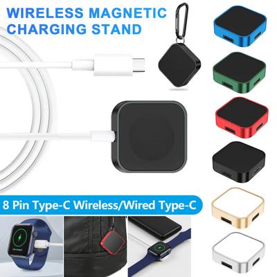 Wireless Watch Charger Cordless Design Magnetic Charging Dock Type-C 8Pin Dual Port Watch Charging Stand for