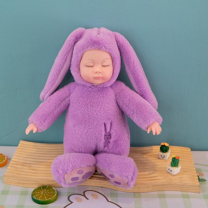 Kids Lifelike Reborn Baby Dolls Soft Body Plush Rabbit Toy Stuffed Newborn Dolls Sleeping Girl Dolls Easter Toy Appease Toys