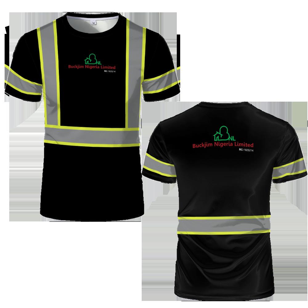 T-shirt da Lavoro di Sicurezza 3D in Cotone da Uomo - Traspirante, Assorbente il Sudore, Comoda a Maniche Corte, Uniforme Sportiva