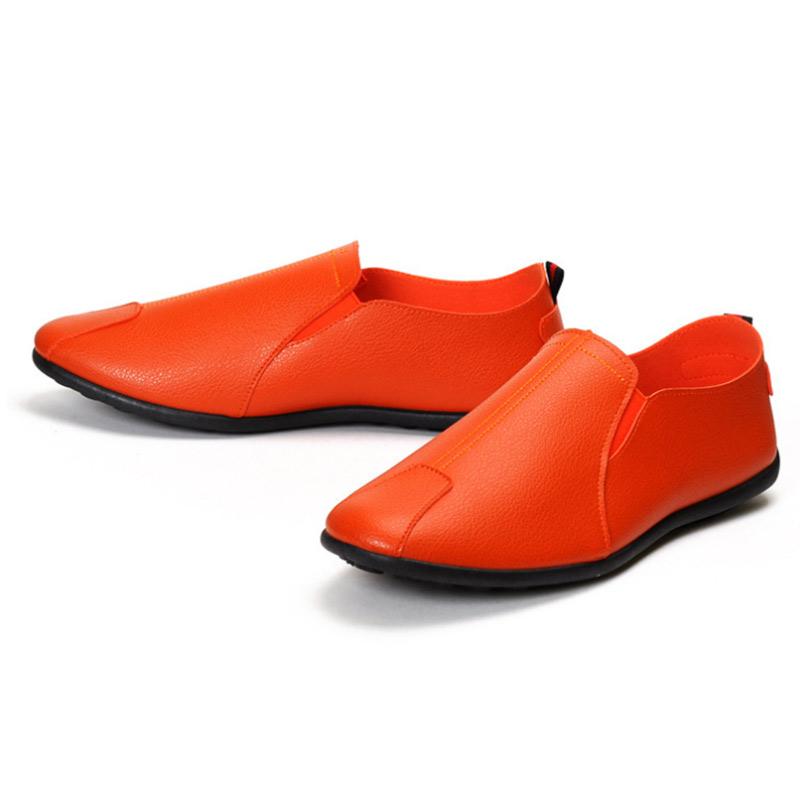 Men's Casual Slip-on Leather Shoes Formal Suit with Black PU Beanie Shoes Comfortable Flat