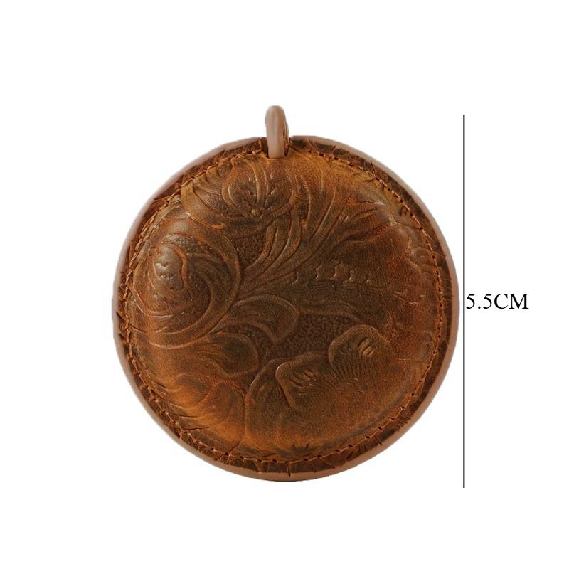 150CM/Rolls Retractable Genuine Leather Handmade Mini Tape Measure Pull Rule Top-grain Leather Cowhide Vintage Sewing Tools жёлтый