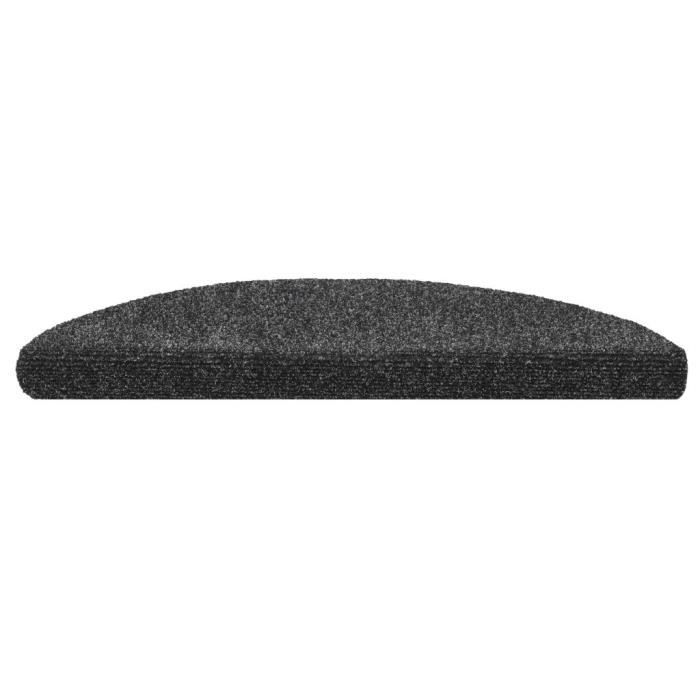 Tapis d'escalier - vidaXL - 15 pcs - Auto-adhésif - Gris foncé - Dimensions 56 x 17 x 3 cm