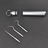 Tool Oral Care Tooth Pick Toothpick Pocket Set Stainless Steel Toothpick Set Keychain Holder