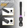 T7-T50 Torx Head Impact Screwdriver Bits 1/4" Hex Shank Magnetic No Hole Tamper Proof 6 Point Star Screw Driver Bits Power Tools