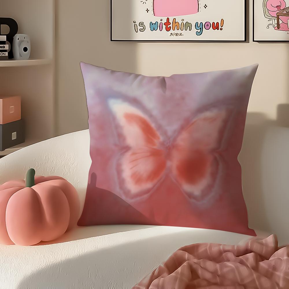 Dreamlike BButterfly Film Dreamy Cushion Cover Pillowcase Short Plush Invisible Zipper Room Sofa Cushion Cover