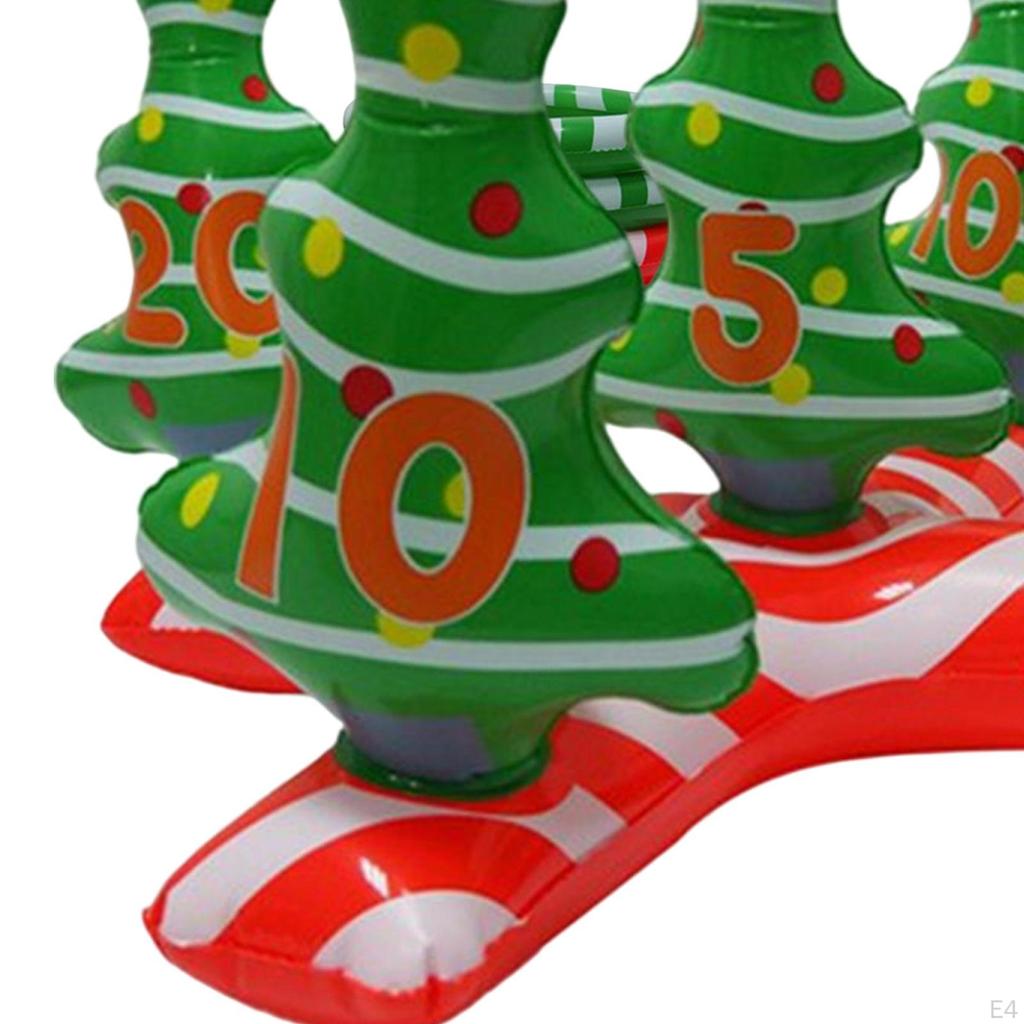 Inflatable Ring Toss Set Christmas Tree Decoration Throwing Game Supplies Family Favors Kids Adults