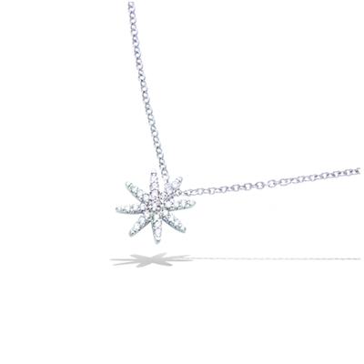 [Q4040] - Silver Necklace 'Etoile Du Nord' Silver-white (rhodium-plated) - 11 Mm
