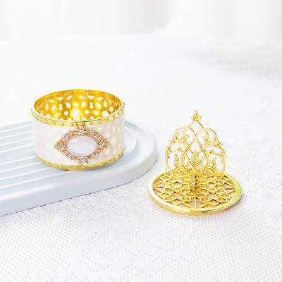 1 ADET/6 ADET Altın Kutu Düğün Dolunay Bebek Hediyesi Şeker Kutusu Boncuklarla Süslenmiş Organizer Takı Kutusu