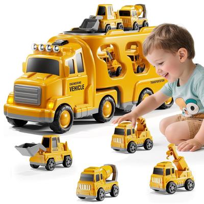 VIXA Deluxe Car Multifunctional Carrier with Sound and Light Construction Fire and Large Storage Car Durable ABS Perfect Birthday or Christmas Gift