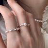 Geometric Spiral Pearl Adjustable Ring - Trendy Women's Fashion Accessory