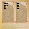 Golden flower patterned glass phone case suitable for Samsung Galaxy S26 S25 S24 S23 S22 S20 FE/Ultra/Plus hard case