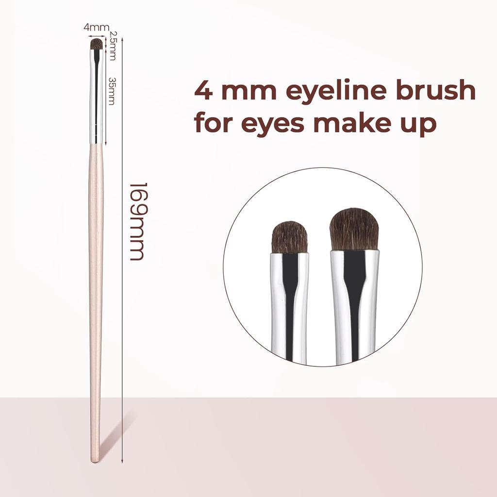 4 Pieces Mini Smudge Brush Thin Eyeshadow Brushes Eyeliner Smudge Brush Soft Smudger Tool for Eyeshadow Blending Corner Highlighter Concealer Powder