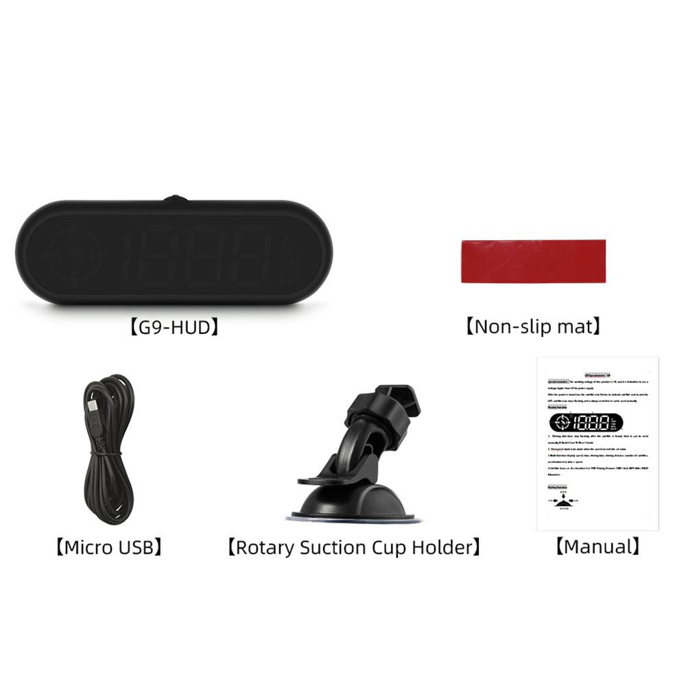 

Цифровой автомобильный проекционный дисплей HUD спидометр многофункциональный GPS компас RGB светодиодный одометр сигнализация превышения скорости аксессуары для грузовика чёрный