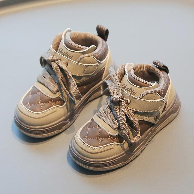 Children's sports shoes 2025 spring and autumn new boys' casual board shoes high-top girls' bread shoes soft-soled baby shoes