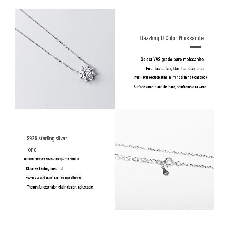Kuaishou Douyin Sunflower Moissanite Women's Luxury Necklace Pendant
